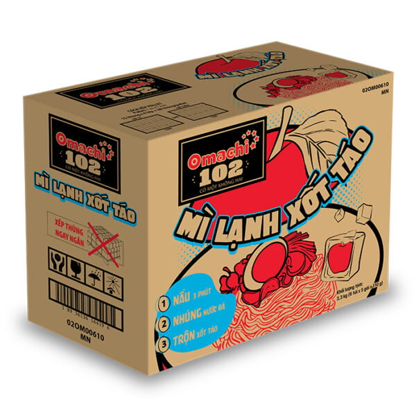 Mì dinh dưỡng khoai tây Omachi 102 Mì lạnh xốt táo Gói 110gr - Hình ảnh 2