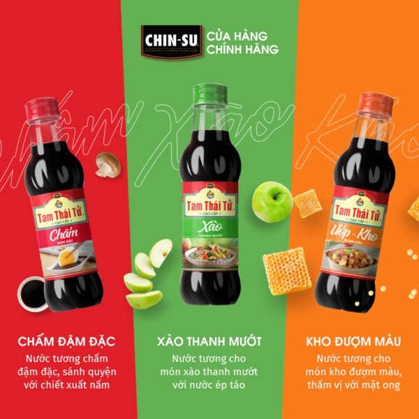 Nước tương Tam Thái Tử cao cấp Xào 500ml - Hình ảnh 3
